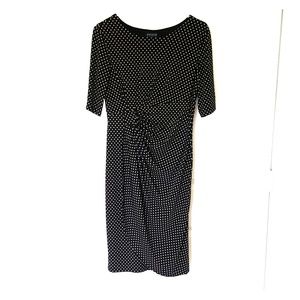 Black and tan small dot dress